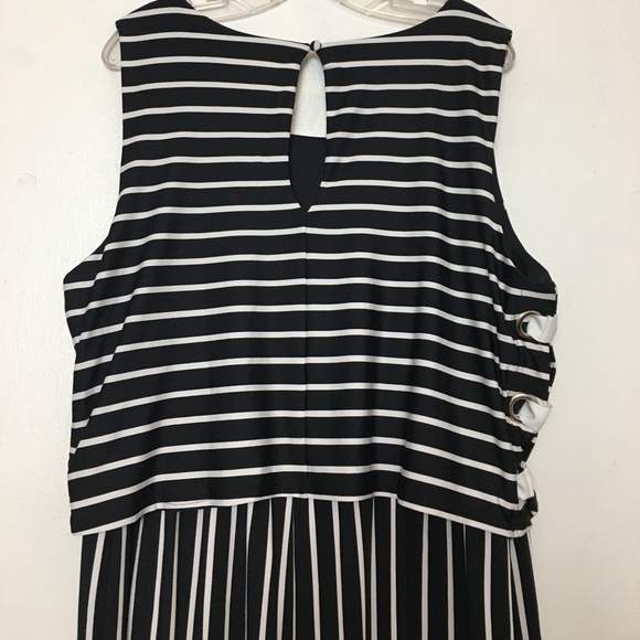 NY Collection Jumpsuit Petite Plus 2XP Striped Lace-Up Casual - Picture 6 of 14